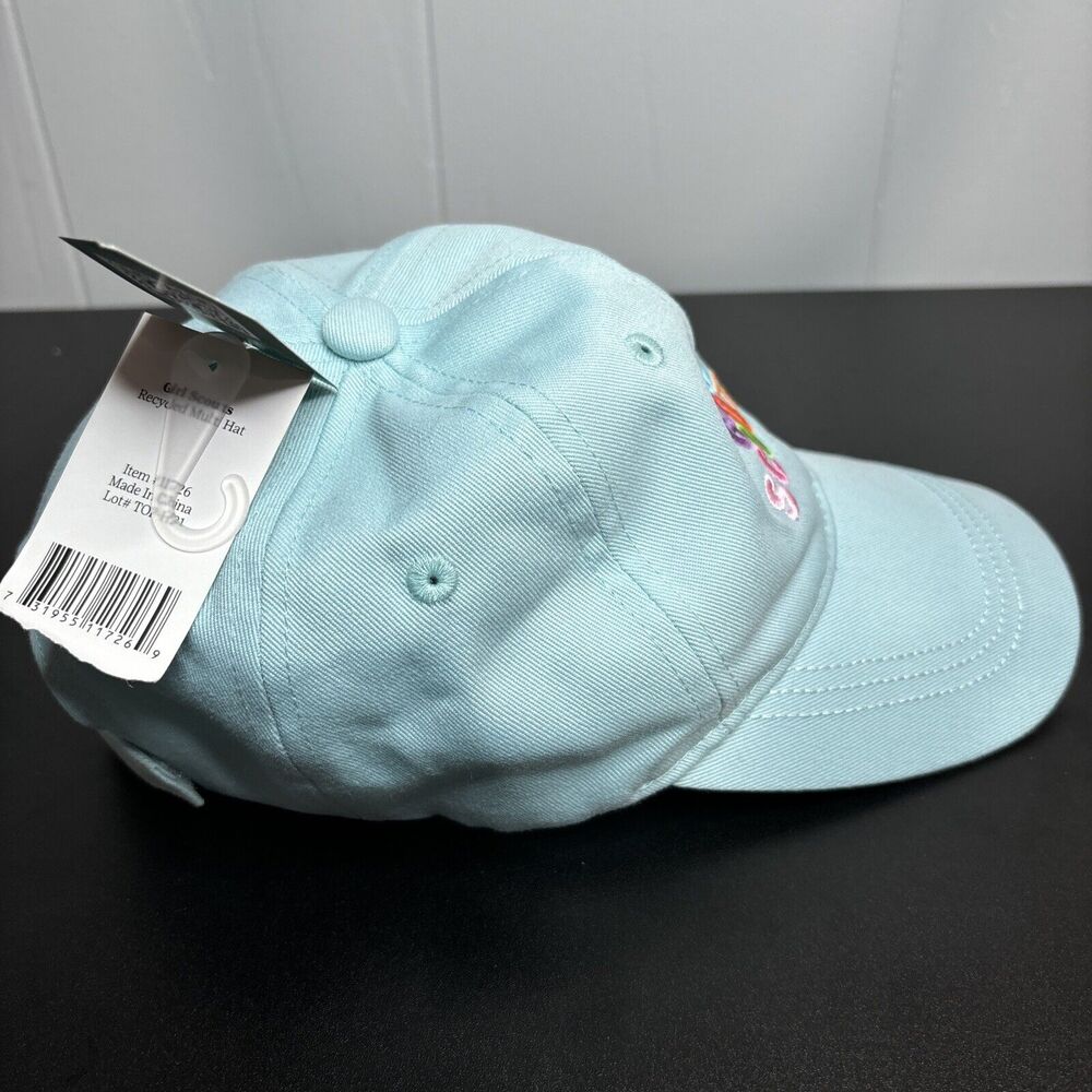 GIRL SCOUTS ADJUSTABLE BASEBALL HAT CAP RAINBOW LETTERS BLUE/TEAL - Picture 4 of 6